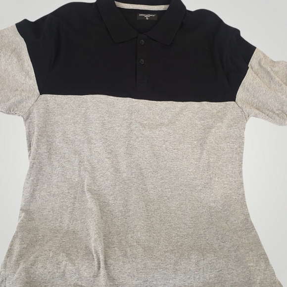 Interaffair 100% Cotton Color Block pullover 2 Button Collard Polo Size Large - Picture 7 of 7